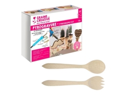 Caja de pirograbado cubertería de madera para ensalada para decorar YOUDOIT