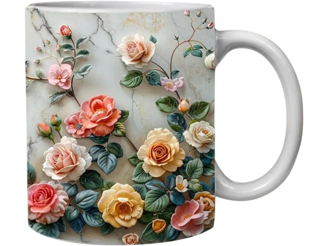 Taza de té floral femenina, taza de cerámica, taza de café, taza de café de cerámica innovadora Gokoco