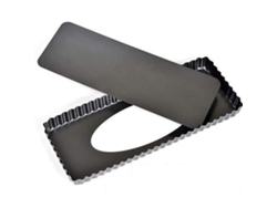 Molde rectangular para pizza de 14 pulgadas con fondo extraíble, antiadherente de acero al carbono, para tartas, bandeja de 36,5 x 14,5 x 3 cm