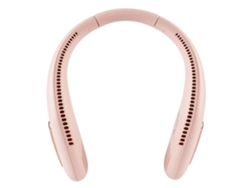 Ventilador de cuello sin aspas, recargable, portátil, silencioso, de 3 velocidades, manos libres, color rosa USHION