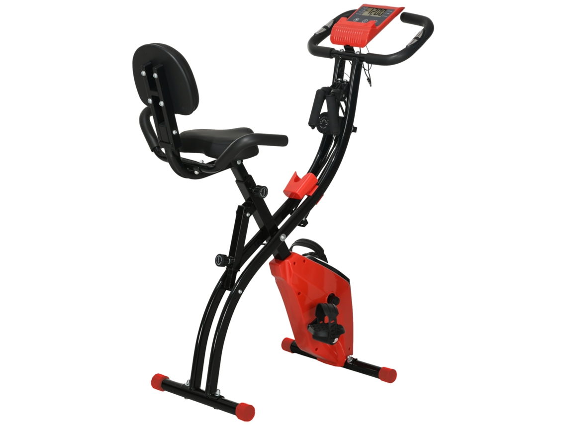 Bicicleta Estática Plegable 2 En 1, Con Pantalla Lcd, 8 Niveles De Resistencia Magnética Y Bandas De Resistencia