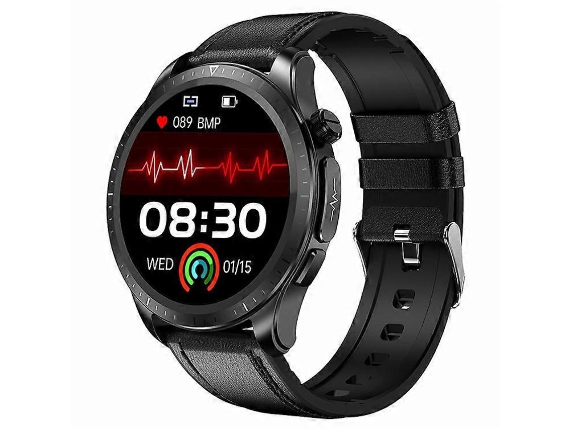 Pulsera inteligente impermeable E420 de 1,39 pulgadas con monitor de frecuencia cardíaca, ECG, PPG y correa de cuero. Ly Ebike