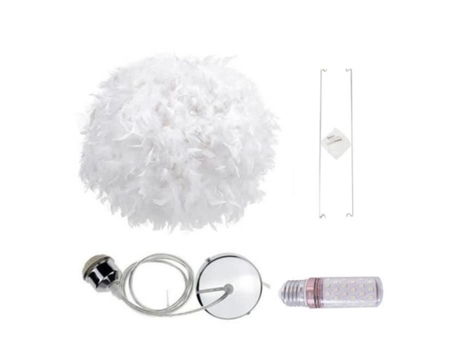Lámpara de plumas de bola - estilo minimalista - goteo blanco - 30 cm