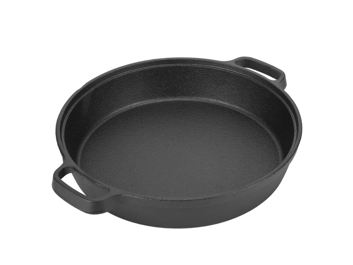Sartén para panqueques de hierro fundido de 25 cm con 2 asas