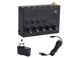 Mezclador De Audio De 4 Canales Con Amplificador De Auriculares Para Estudio, Hogar Y Grabación, Enchufe Británico De 100-240 V.