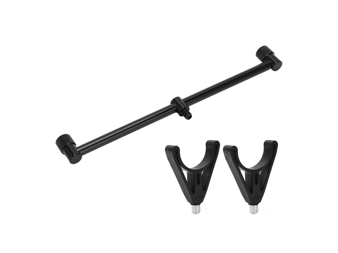 2026rebe-soporte Para Cañas De Pesca De Carpa Buzzer Bars Stand Exterior Accesorio Herramienta Pesca Negro 2 Cabezas 30cm