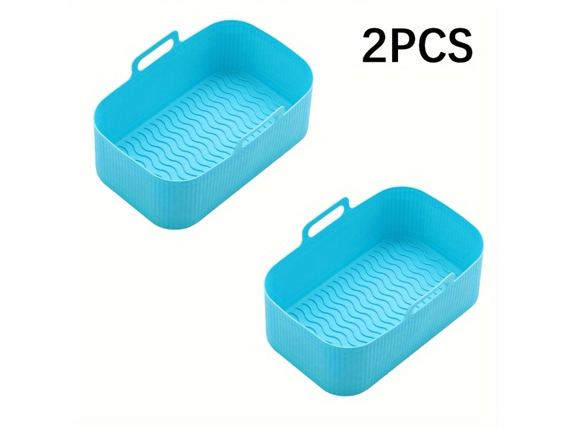 Assadeira de Silicone para Air Fryer Retangular 2 Unidades Azul GERTIZ