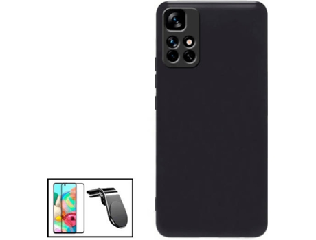 Kit Funda, Protector de Pantalla y Soporte Magnético Xiaomi Poco M4 Pro 5G PHONECARE L Safe (Negro)