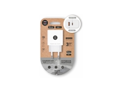 Cargador ultrarrápido Eko para dispositivos móviles y portátiles. USB C 65 W GaN y USB A 18 W. Tech One Tech (cable incluido).