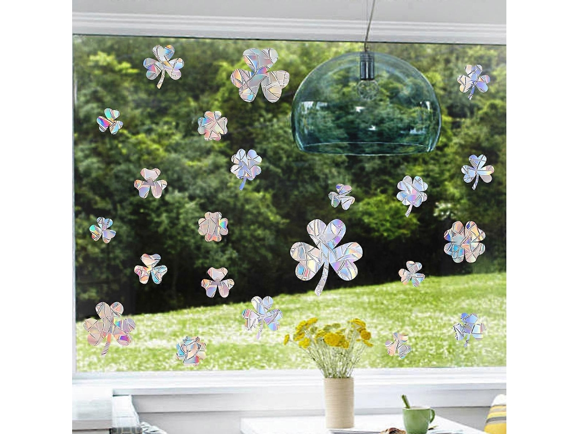MK-LS230004 Adhesivo electrostático para vidrio con prisma de arcoíris colorido MK-LS230004 Adhesivo para ventana anticolisión láser de mariposa 30*20cm /