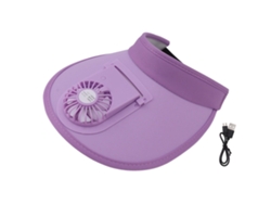 Sombrero Con Ventilador Y Protección Solar, Recargable Por Usb, 3 Velocidades, Para Mujeres Y Niños, Verano, Morado.