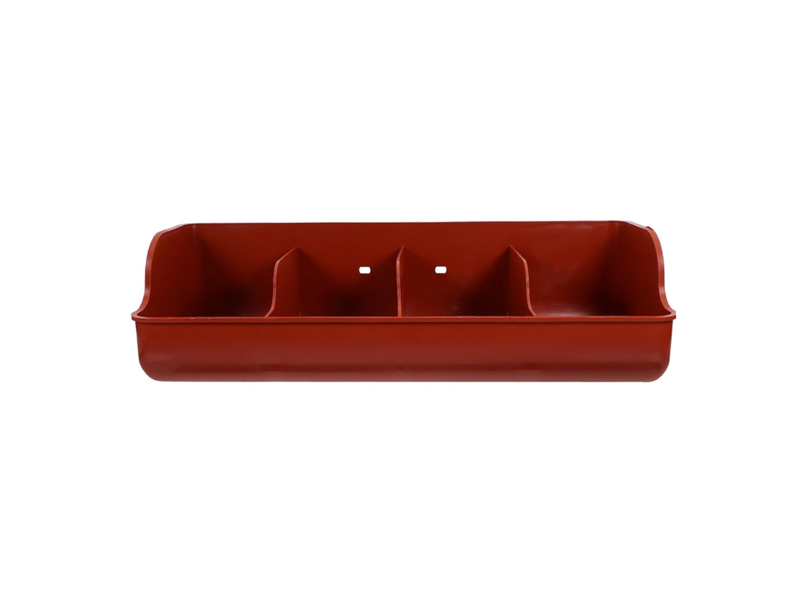 Comedero Práctico De 4 Compartimentos Para Cerdos, Rojo/marrón