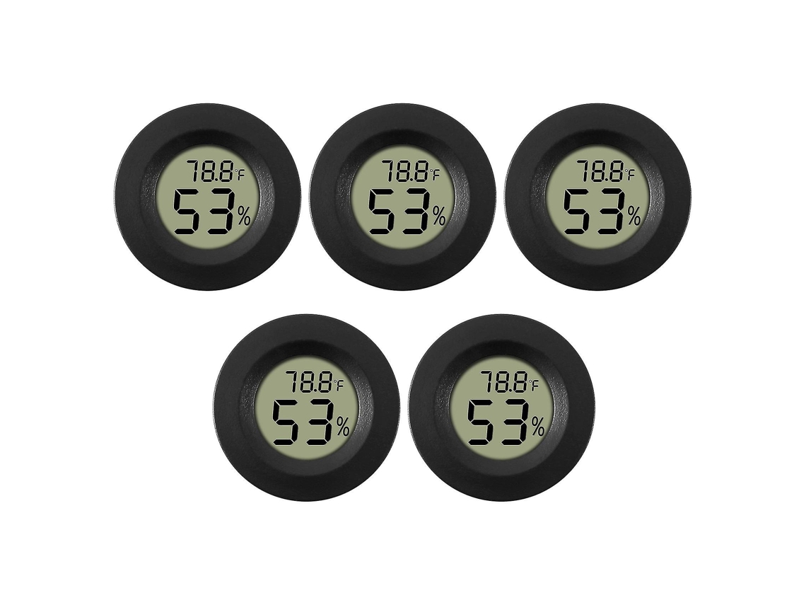 5-pack Termómetro Higrómetro Digital Lcd Para Medir Humedad Y Temperatura En Hogar Oficina Coche Laboratorios Negro