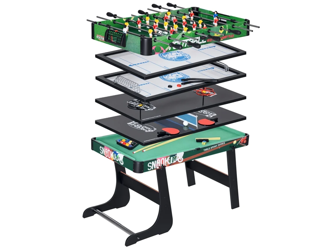 Mesa Juegos 6 En 1 Futbolín Billar Air Hockey Ping Pong