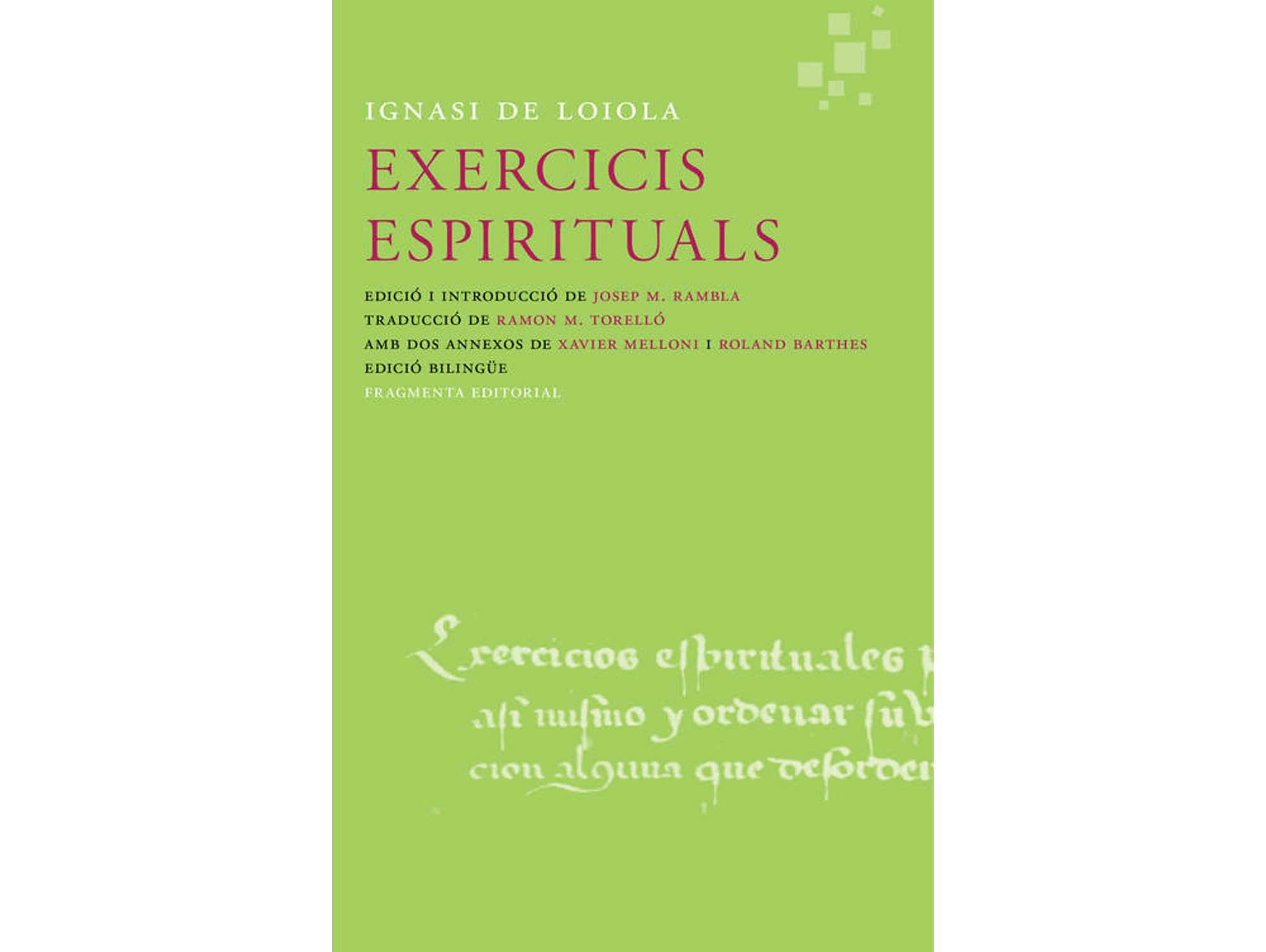 Libro Exercicis Espirituals de Ignasi Loiola De (Catalán)
