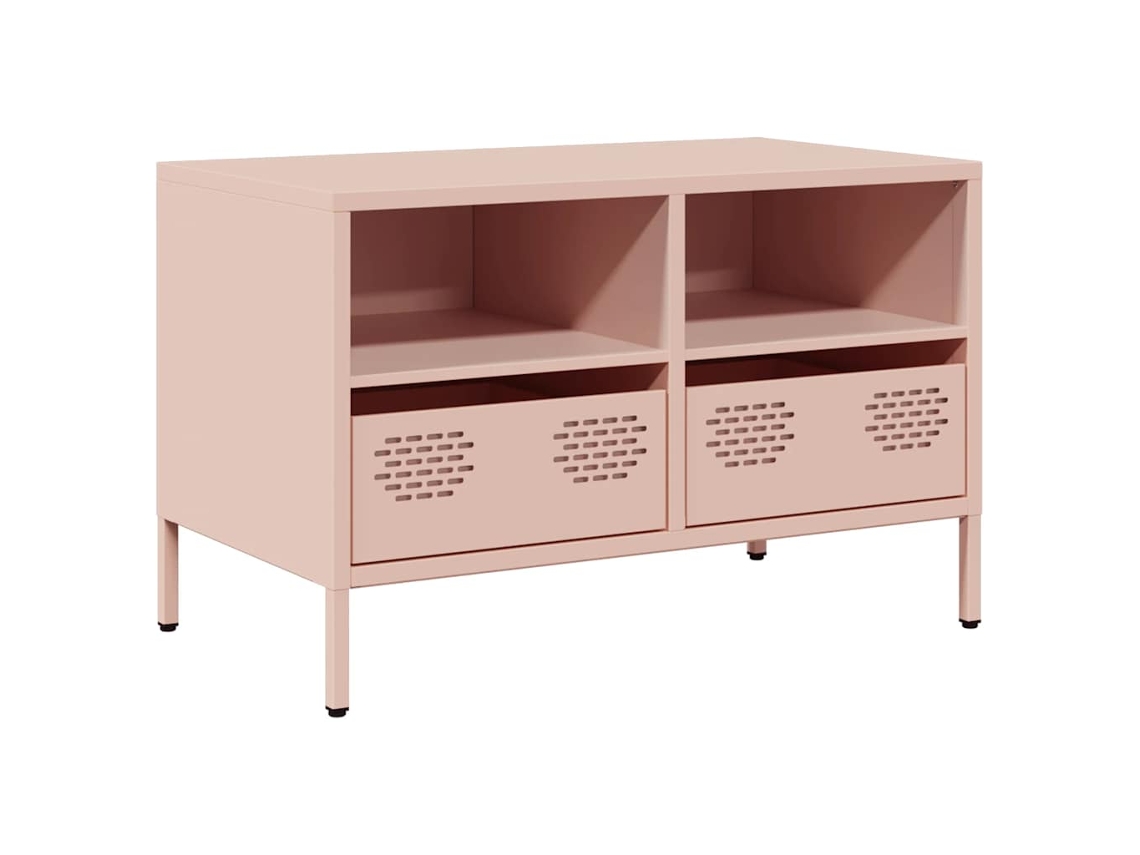 Maison Exclusive - Mueble Para Tv Acero Laminado En Frío Rosa 68x39x43,5 Cm