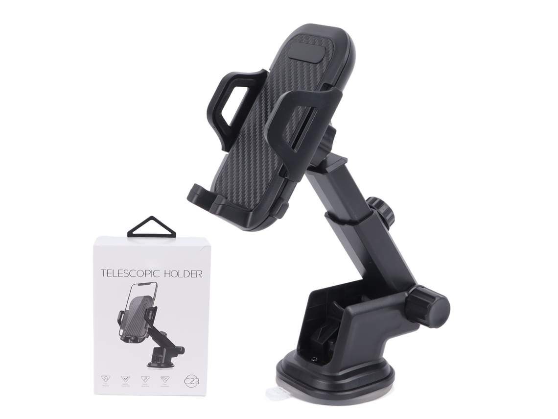 Soporte Para Teléfono De Coche Con Ventosa, Telescópico, Giratorio Y Estable Para Salpicadero Y Parabrisas.