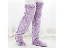 Calcetines Por Encima De La Rodilla, Calcetines Altos Cálidos De Invierno, Calentadores De Piernas Cálidos (morado) Cuich