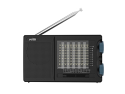 Radio portátil FM/AM/onda corta, alta sensibilidad, altavoz integrado, antena giratoria de 360 grados y auriculares (negro)