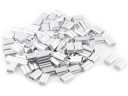 100 Casquillos De Aluminio Color Plata Para Cable De Acero De 6 Mm (45f196ae9e19bb43de435c20b55e9...
