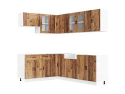 Conjunto de 11 gabinetes de cocina de madera antigua MAISON EXCLUSIVE