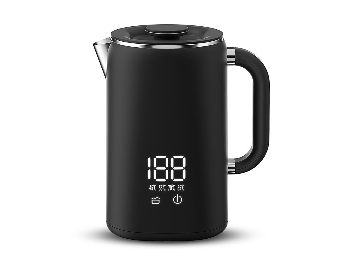 Hervidor Eléctrico De 1,7 L, Acero Inoxidable, 1500 W, Pantalla Digital, 5 Niveles De Temperatura.