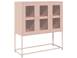 Maison Exclusive - Aparador De Acero Laminado En Frío Rosa 100,5x39x107 Cm