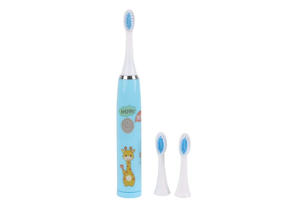 Cepillo De Dientes Eléctrico Automático Sónico Para Niños Con 3 Cabezales, Diseño De Ciervo Azul, De 6 A 12 Años.