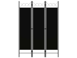 Biombo Divisor De 3 Paneles Negro 120x180 Cm