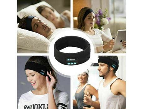 Bluetooth Diadema Inalámbrico Deportes Auriculares Dormir Música Estéreo Auriculares Negro