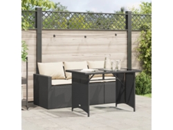 Conjunto de comedor de jardín de 2 piezas DKD Home Decor con cojines de mimbre negros