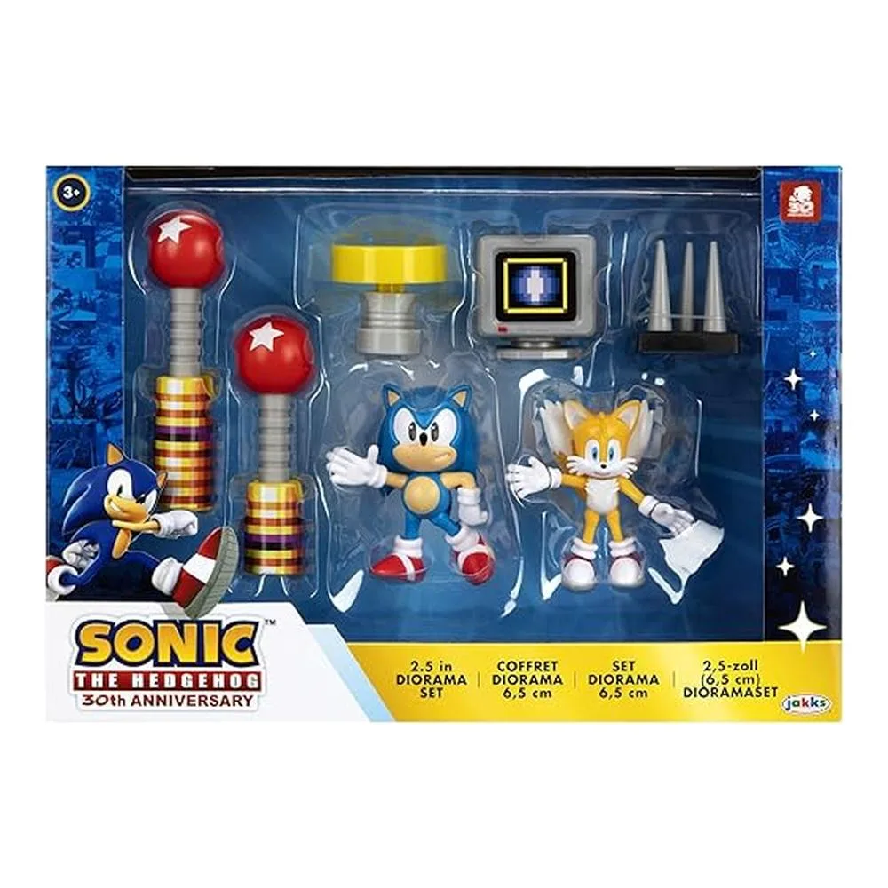 Diorama de Sonic The Hedgehog 30.º aniversario 2 figuras Jakks Pacific 409254 rf1