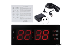 Reloj De Pared Electrónico Led Con Calendario Y Luz Nocturna Para El Hogar, La Oficina Y El Laboratorio - Enchufe Australiano