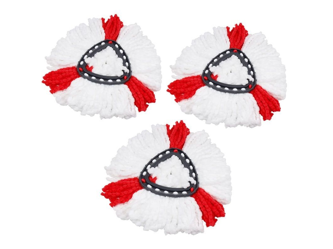 2026-recambio De Cabezal De Mop Giratorio, Compatible Con Mop Turbo Triangular (3 Piezas Rojas)