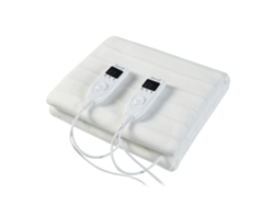 Manta eléctrica Doble Interruptor con 3 posiciones 60W poliéster 160x140 cm Blanco [casa.pro] [CASA.PRO]