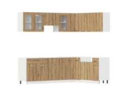 Juego de gabinetes de cocina Lyon Artisan de madera de roble derivado de 11 piezas EXCLUSIVO DE LA CASA