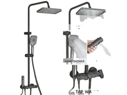 Juego de grifo de ducha, rociador superior, ducha de mano, bidé, gris metalizado sin pantalla OEM