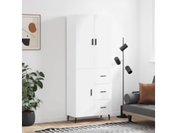 Aparador Alto | Mueble De Comedor | Buffet Alto Madera Contrachapada Blanco 69,5x34x180 Cm Wsd85785
