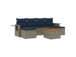 Maison Exclusive - Conjunto De Sofá De Jardín De 7 Piezas Con Cojines, Poliratán Gris