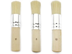 Juego De 3 Pinceles Para Estarcido, Pinceles De Madera Para Pintura Al Óleo, Acrílico Y Acuarela, Pinceles Decorativos Para Manualidades - 13,5/16/18 Mm