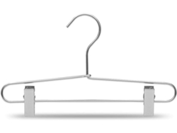 8 perchas de aluminio con clips para faldón, color negro. Pack de 8 y 14 Unidades. Perchas Metálicas 32 cm, Inoxidables y Resistentes TODO HOGAR