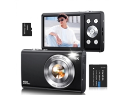 Cámara Digital 4k Ultra Hd 48mp Enfoque Automático Pantalla Ips 2.8" Regalo Para Niños Niñas Estudiantes (negro)