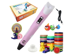 Bolígrafo inteligente 3D SZSMART de Plumas impresas El cable USB de Juguete Interactivo 10M x 10 colores PLA/ABS - Rosa