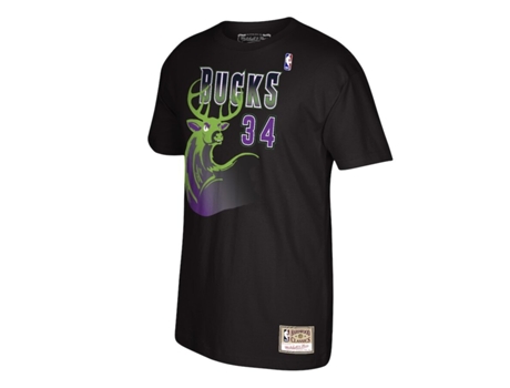 Camiseta de Hombre para Baloncesto MITCHELL & NESS Milwaukee Bucks Nba Script Ray Negro (S)