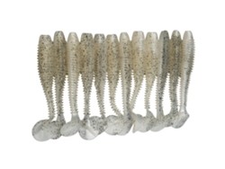 12 Piezas Cebo De Gusano Artificial De Pvc Con Cola De Paleta T 70mm/2.9g Cebo Blando Cola De Paleta Transparente Blanco