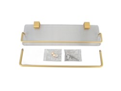 Estantería de pared flotante de 40 cm con toallero