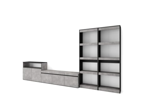 Muebles de Salón para TV 370x186x35cm Para TV hasta 65 Mueble Televisión Cemento