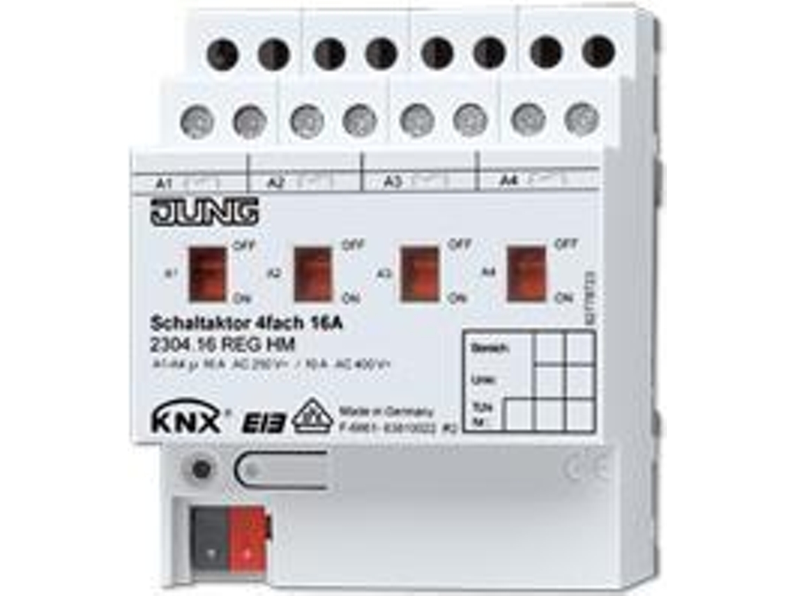 Actuador de conmutación 2304.16reghm Knx de 4 vías Jung (2304.16reghm)