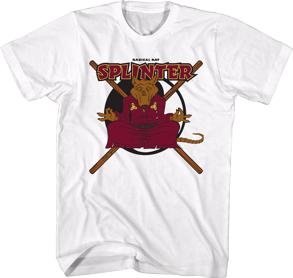 Camisetas Unisex DEEPSTONE Splinter Teenage Mutant Ninja Turtles Blanco (XXL)