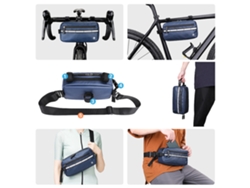 Bolsa Para Manillar De Bicicleta, Bolsa Multifuncional Con Correa Frontal, Bandolera Y Correa Para El Hombro.